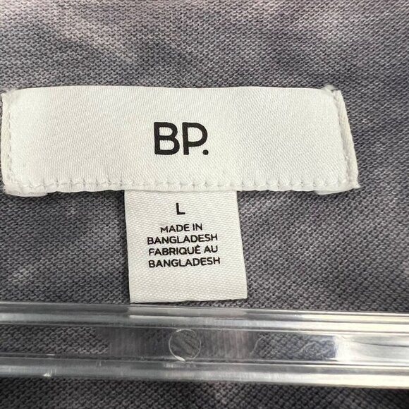 BP. Men's Tie Dye Polo Shirt Gray/White Size Large - Picture 8 of 9